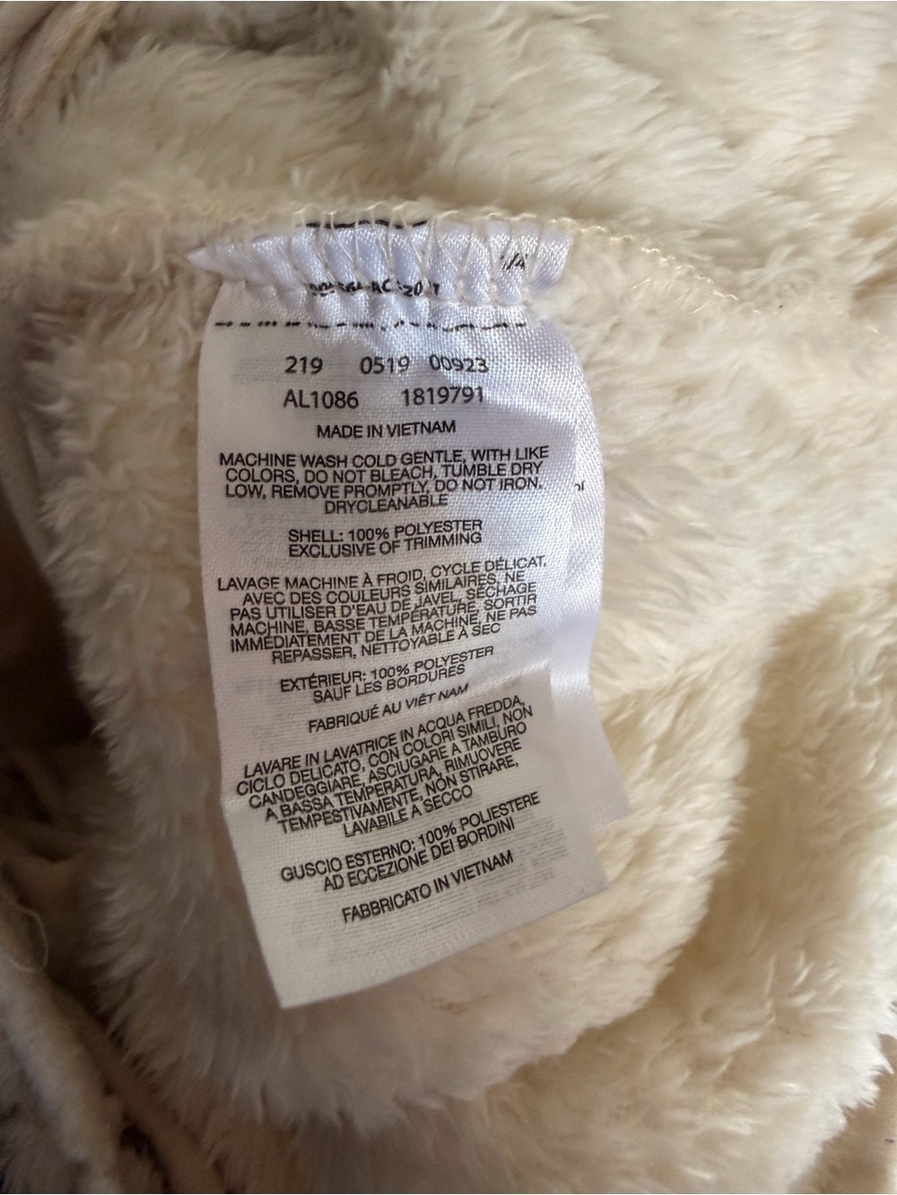 Columbia Fire Side Sherpa Full Fleece Jacket Coat Woman’s size XL Chalk color - Picture 4 of 4